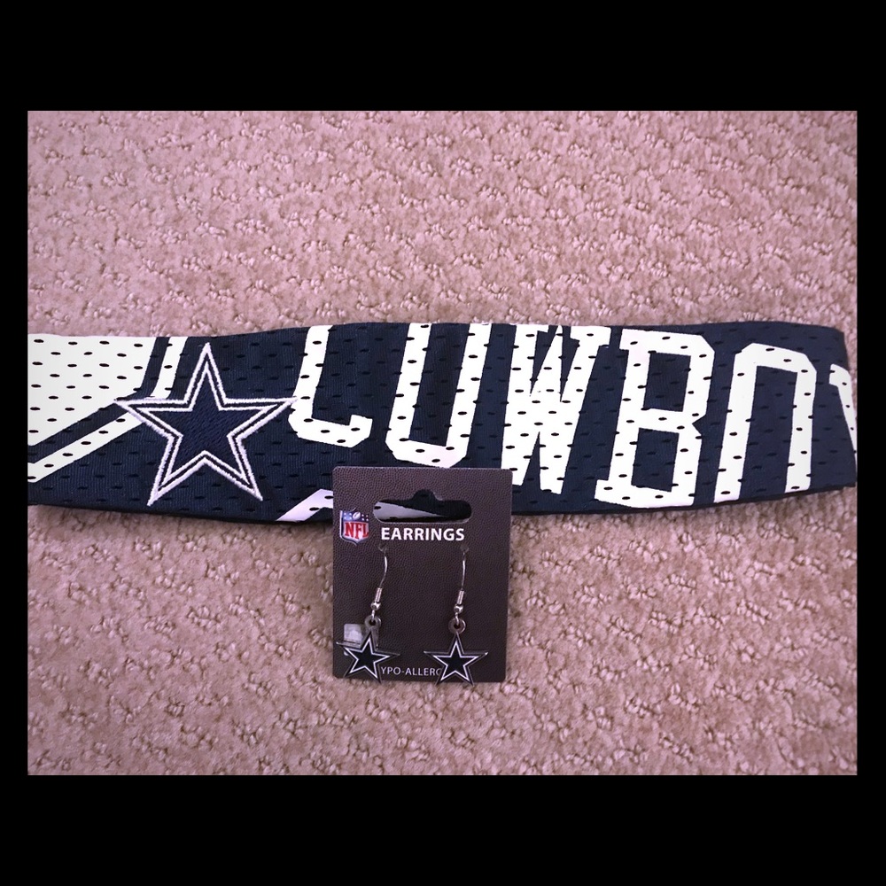 Dallas Cowboys Headband and Earring Set